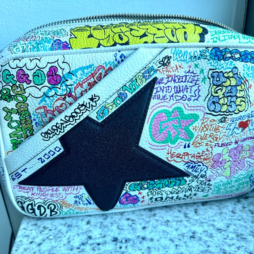 Golden goose graffiti cross body bag